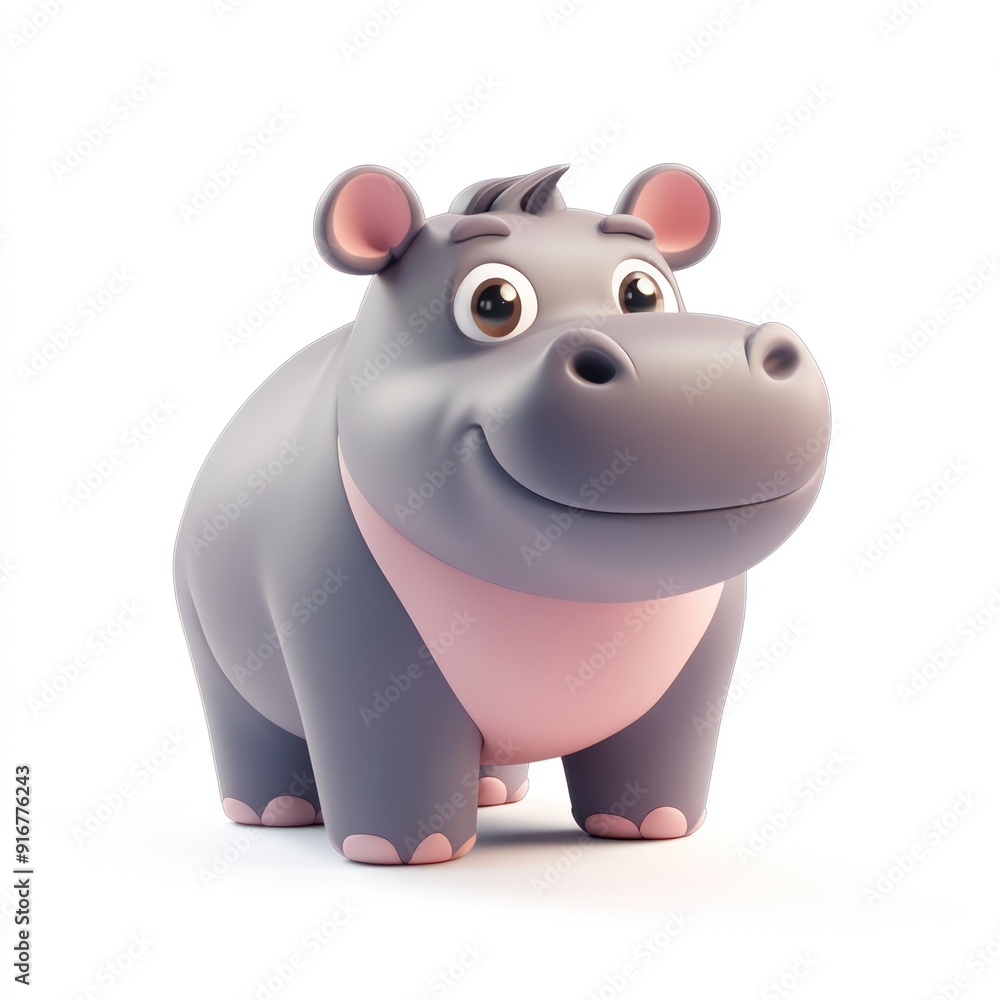3D icon of hippo 3D icon of hippo