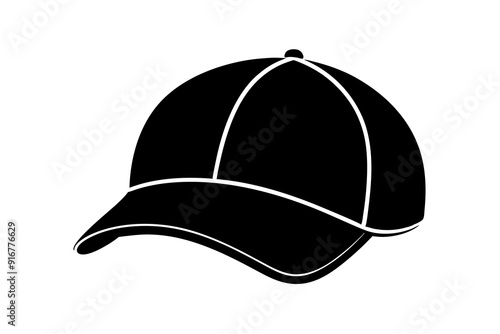  Silhouette vector design of a black color cap on white background