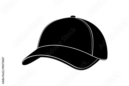  Silhouette vector design of a black color cap on white background
