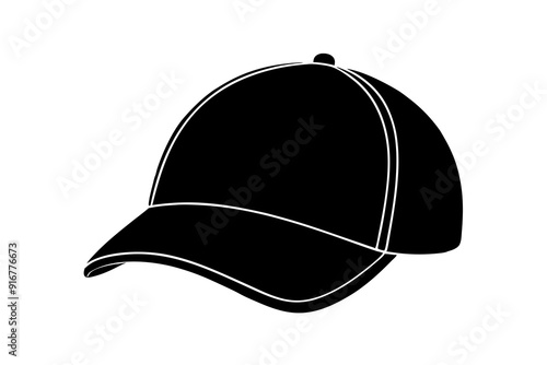  Silhouette vector design of a black color cap on white background