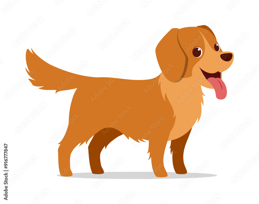 happy cute golden retriever dog with good quality and design