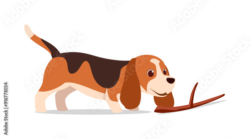 happy cute basset hound dog with good quality and design