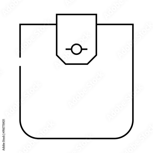 flap pocket line icon vector. flap pocket sign. isolated contour symbol black illustration