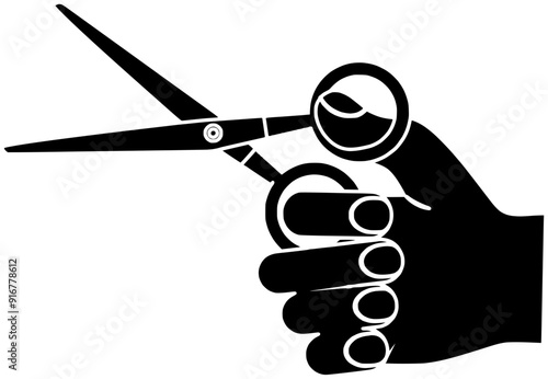 scissors illustration hair silhouette barbershop logo shop icon hairdresser outline barber salon haircut beard razor cut shave grooming client shape service hairstylist clipper for vector graphic