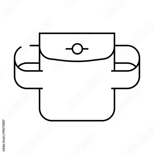 elastic pocket line icon vector. elastic pocket sign. isolated contour symbol black illustration