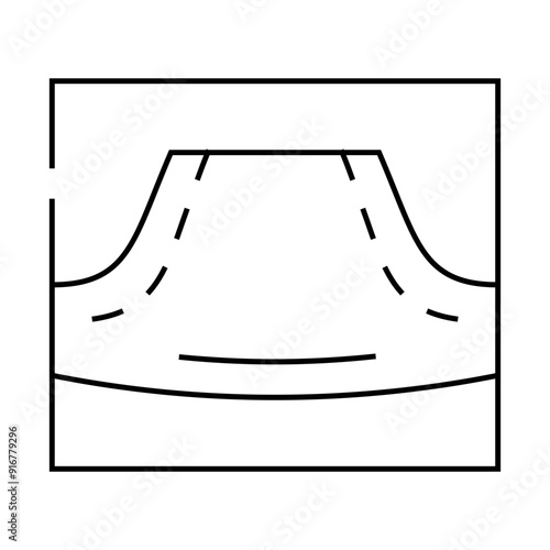 hoodie pocket line icon vector. hoodie pocket sign. isolated contour symbol black illustration