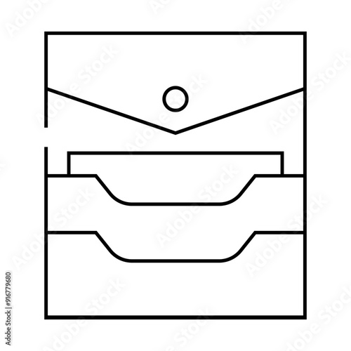 credit card storage pocket line icon vector. credit card storage pocket sign. isolated contour symbol black illustration