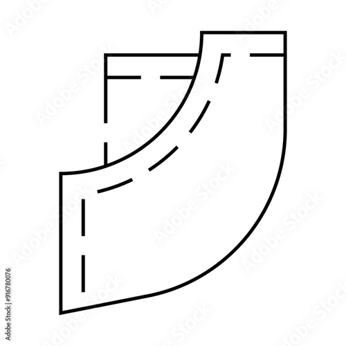 trouser pocket line icon vector. trouser pocket sign. isolated contour symbol black illustration