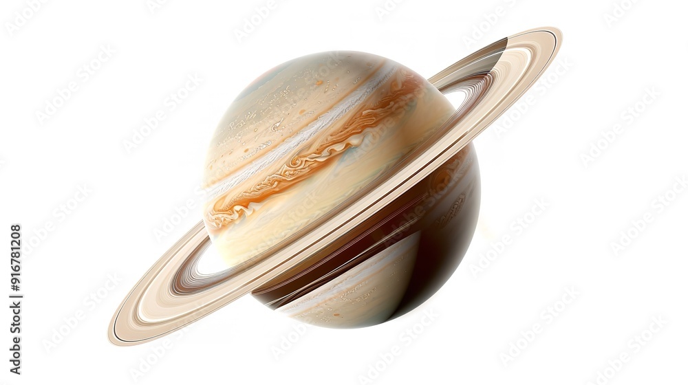 Separated Saturn's planet against a white background, Generative AI. Separated Saturn's planet against a white background, Generative AI.
