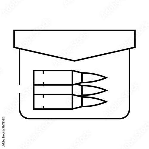 bullet pocket line icon vector. bullet pocket sign. isolated contour symbol black illustration