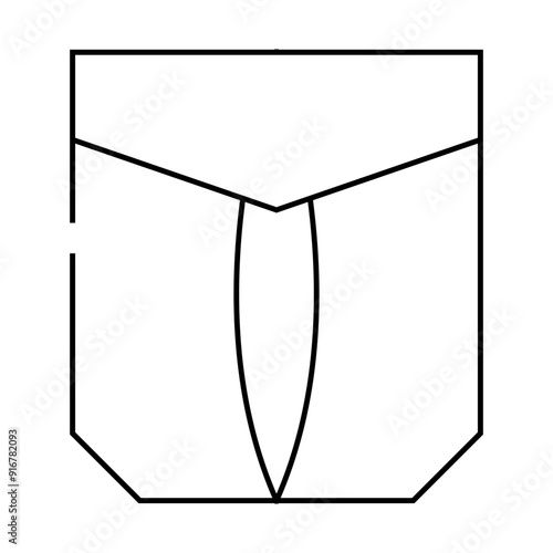 outside pocket line icon vector. outside pocket sign. isolated contour symbol black illustration