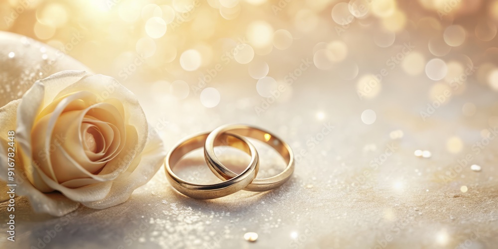 Delicate wedding rings rest on a whisper-soft, creamy background, surrounded by subtle texture, evoking vintage romance and elegance, perfect for wedding stationery or decor inspiration. Delicate wedding rings rest on a whisper-soft, creamy background, surrounded by subtle texture, evoking vintage romance and elegance, perfect for wedding stationery or decor inspiration.