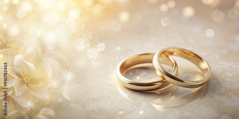 Delicate wedding bands rest on a whisper-soft, creamy background, adorned with subtle texture, evoking romance and elegance, perfect for wedding invitations or stationery designs. Delicate wedding bands rest on a whisper-soft, creamy background, adorned with subtle texture, evoking romance and elegance, perfect for wedding invitations or stationery designs.