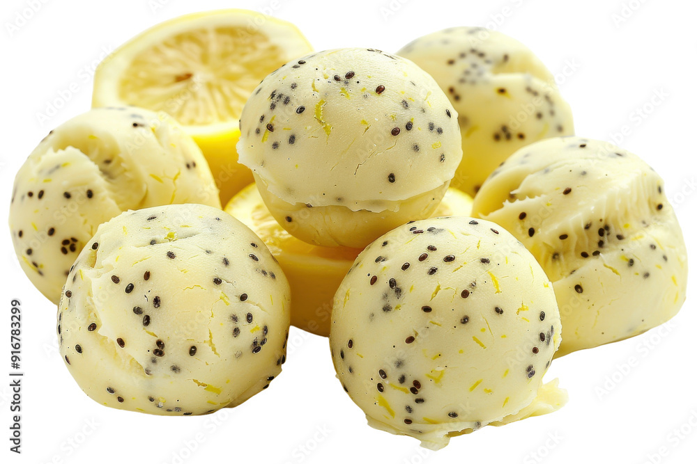 Gourmet Lemon Poppy Seed Treat Isolated On Transparent Background Gourmet Lemon Poppy Seed Treat Isolated On Transparent Background