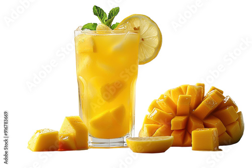 Juicy Mango Drink Isolated On Transparent Background