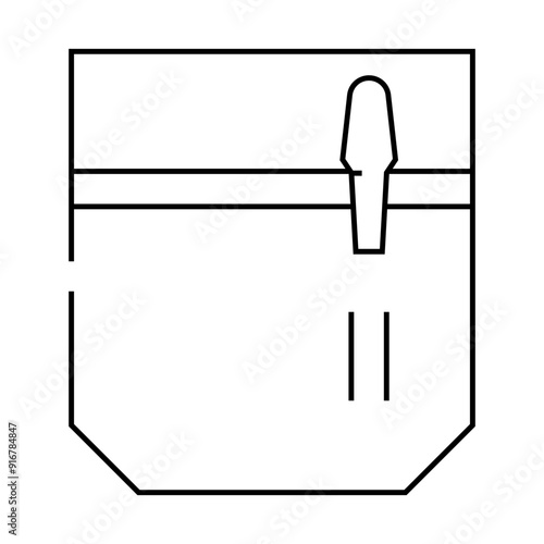 pencil and pen carrying pocket line icon vector. pencil and pen carrying pocket sign. isolated contour symbol black illustration
