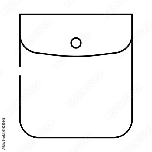 button closed pocket line icon vector. button closed pocket sign. isolated contour symbol black illustration