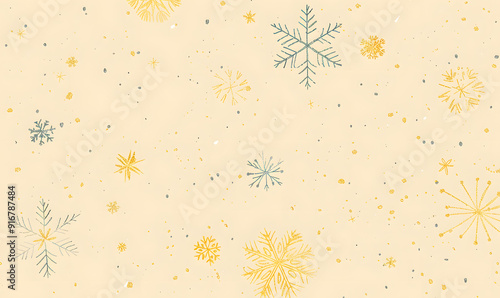 Wallpaper Mural New Year's and Christmas festival cards in a 2D doodle illustrator style on pastel color backgrounds for graphic advertising. Torontodigital.ca