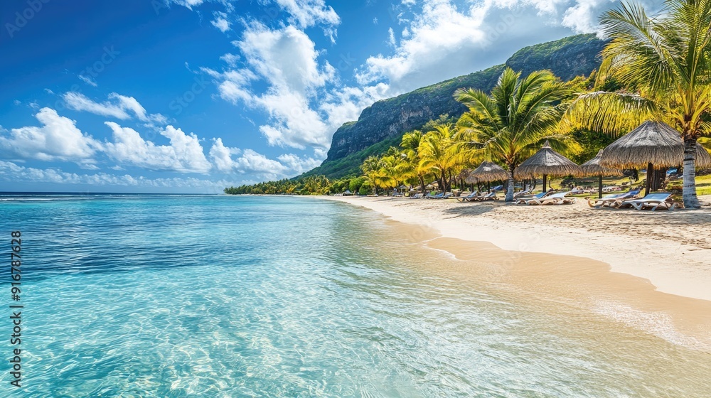 Fototapeta premium Turquoise water gently lapping on idyllic tropical beach