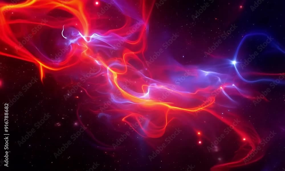 Flying away from the beautiful nebula to the universe, space background Flying away from the beautiful nebula to the universe, space background