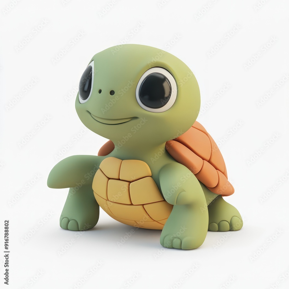 A cute cartoon turtle with a smile on its face A cute cartoon turtle with a smile on its face