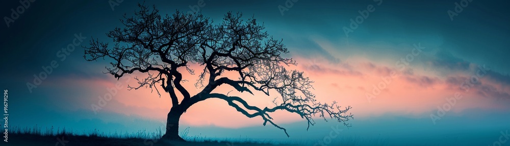 Ancient oak tree silhouetted against a darkening evening sky, creating a dramatic and moody atmosphere with its twisted branches 8K , high-resolution, ultra HD,up32K HD Ancient oak tree silhouetted against a darkening evening sky, creating a dramatic and moody atmosphere with its twisted branches 8K , high-resolution, ultra HD,up32K HD