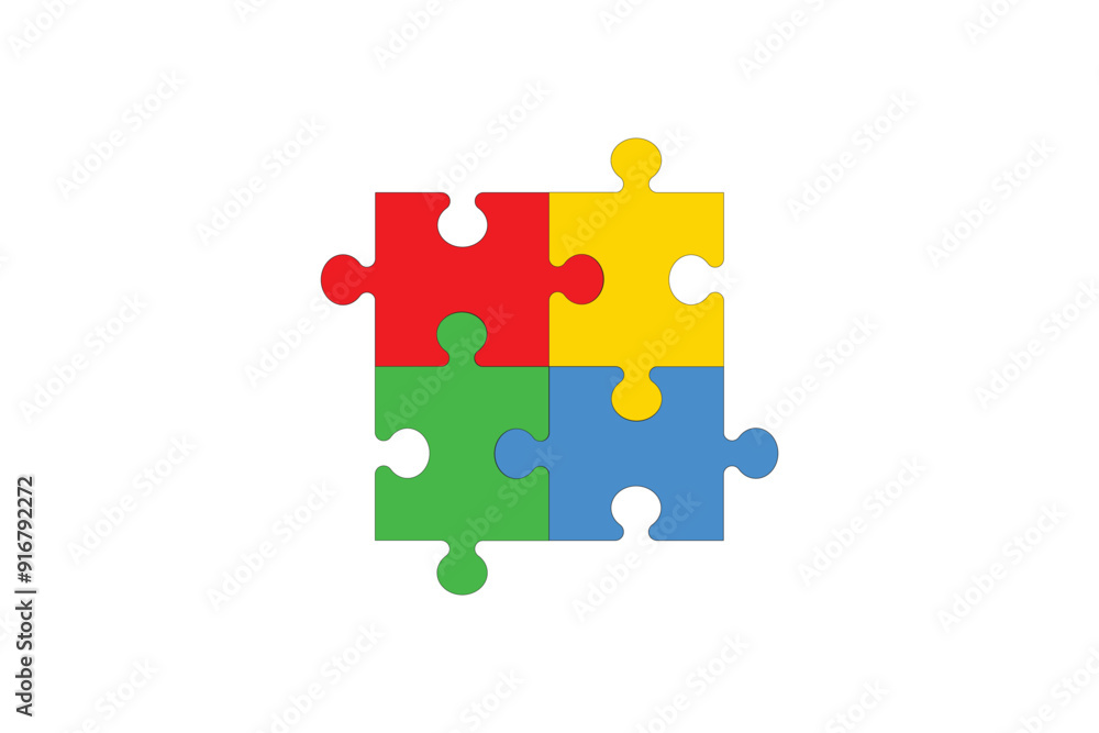 Puzzle pieces vector set. Puzzle jigsaw on white background. Set of puzzle pieces. Vector illustration Puzzle pieces vector set. Puzzle jigsaw on white background. Set of puzzle pieces. Vector illustration