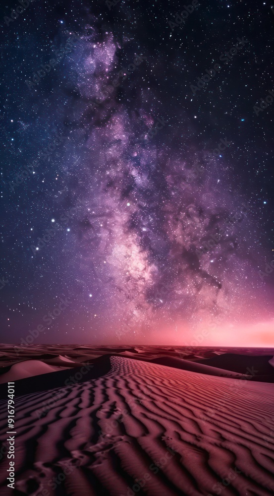 Sand dunes in the desert under starry night sky. Sand dunes in the desert under starry night sky.