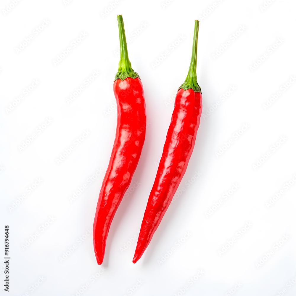 Red hot chili peppers isolated on white Red hot chili peppers isolated on white