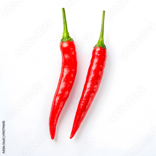 Red hot chili peppers isolated on white