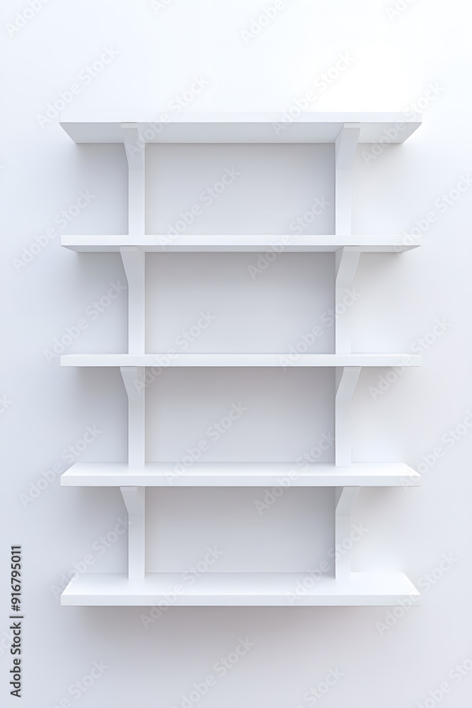 Empty Bookshelf mock up isolated on white background Empty Bookshelf mock up isolated on white background