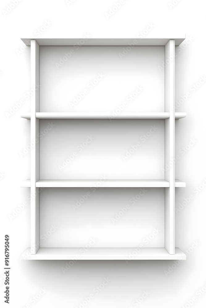 Empty Bookshelf mock up isolated on white background Empty Bookshelf mock up isolated on white background