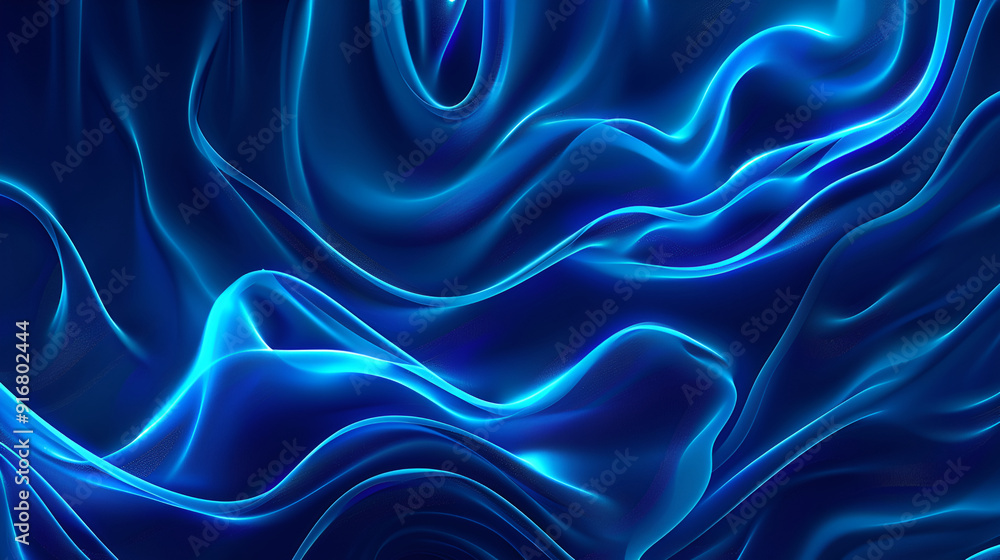 Obraz premium A digital blue neon wave background, Abstract blue background, Corporate Blue Color Background , fluid wave lines abstract background