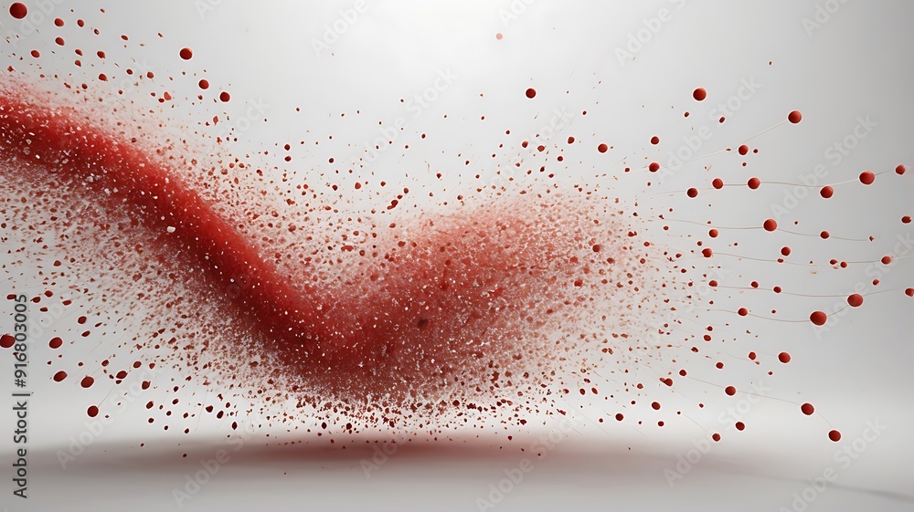 Abstract background illustration with unique color, 3d render with waves and particles Abstract background illustration with unique color, 3d render with waves and particles