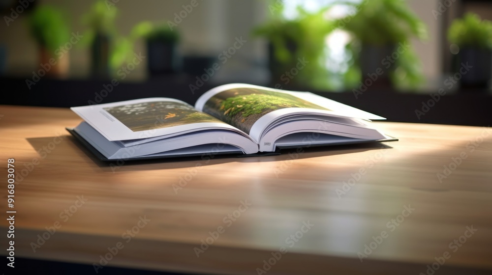 Open Book on a Wooden Table Open Book on a Wooden Table