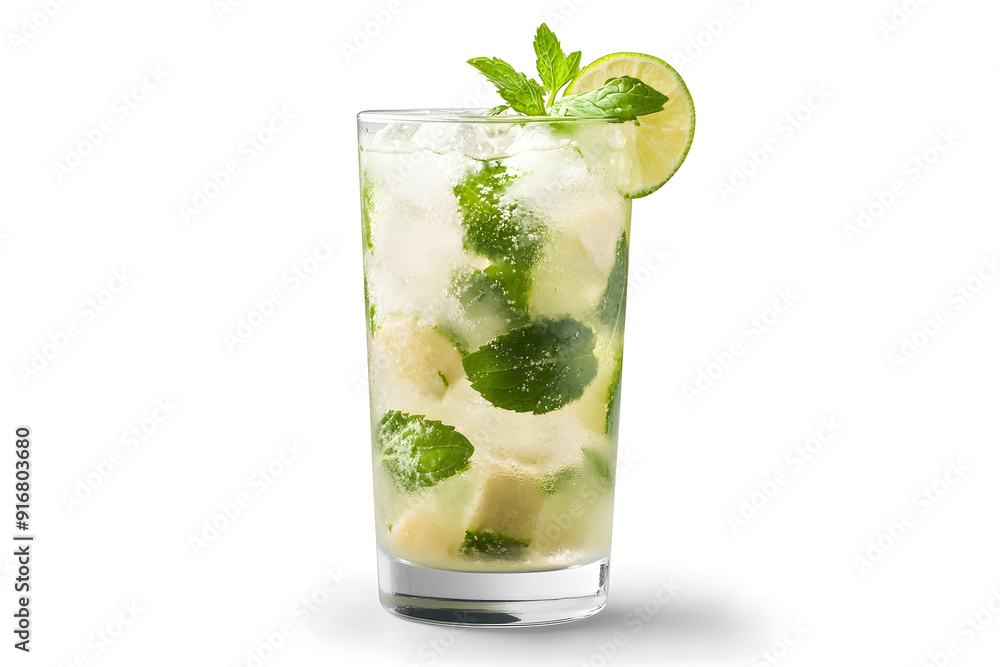 Glass of mojito isolated on white background Glass of mojito isolated on white background