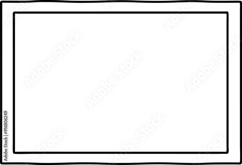 Minimalistic Black and White Rectangular Frame on White Background