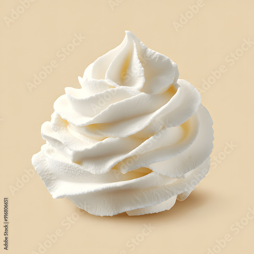 White Whipped cream or mousse isolated on pastel pink background