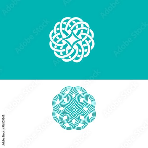 eight circular celtic knot pattern design