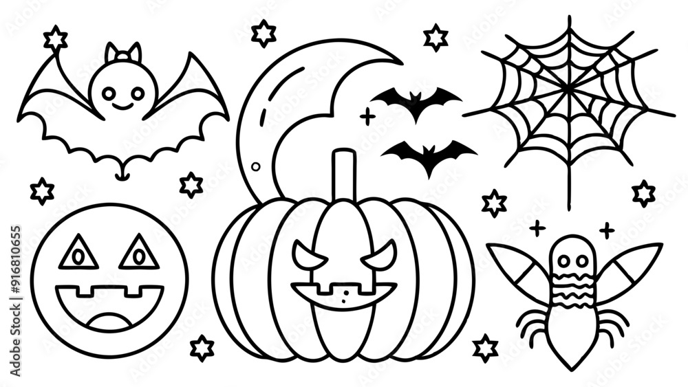 Fototapeta premium Simple and clean design with bold lines and shapes Minimalist Halloween