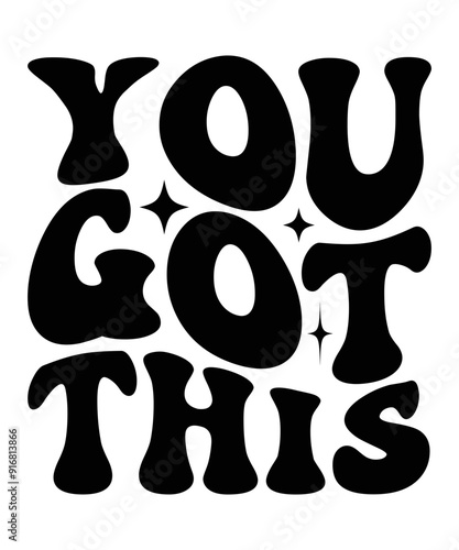 YOU GOT THIS Groovy svg bundle, Love your self svg, hippie svg, aesthetic svg, Mental health metters scginspirational svg, motivational svg, Trendy smiley
