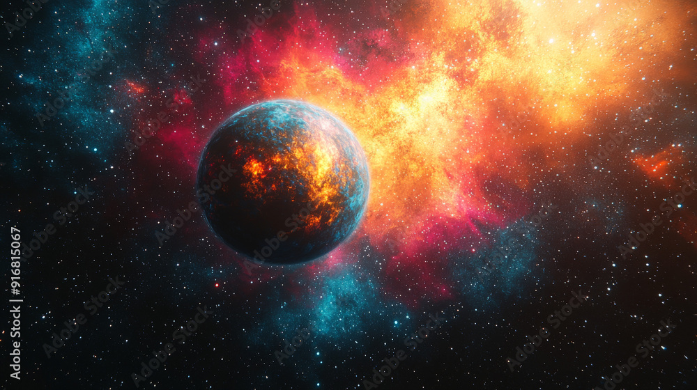 Lofi Galaxy: Colorful Planet in Anime Style Lofi Galaxy: Colorful Planet in Anime Style