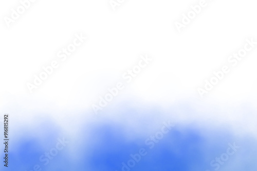 Rising blue smoke with swirling patterns on transparent white background, ethereal fog effect, abstract haze, soft flowing mist, isolated smoke element for creative design