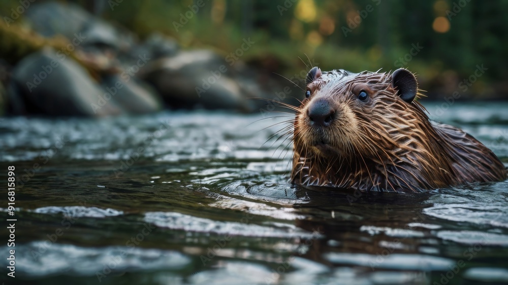 Beaver in the water Beaver in the water
