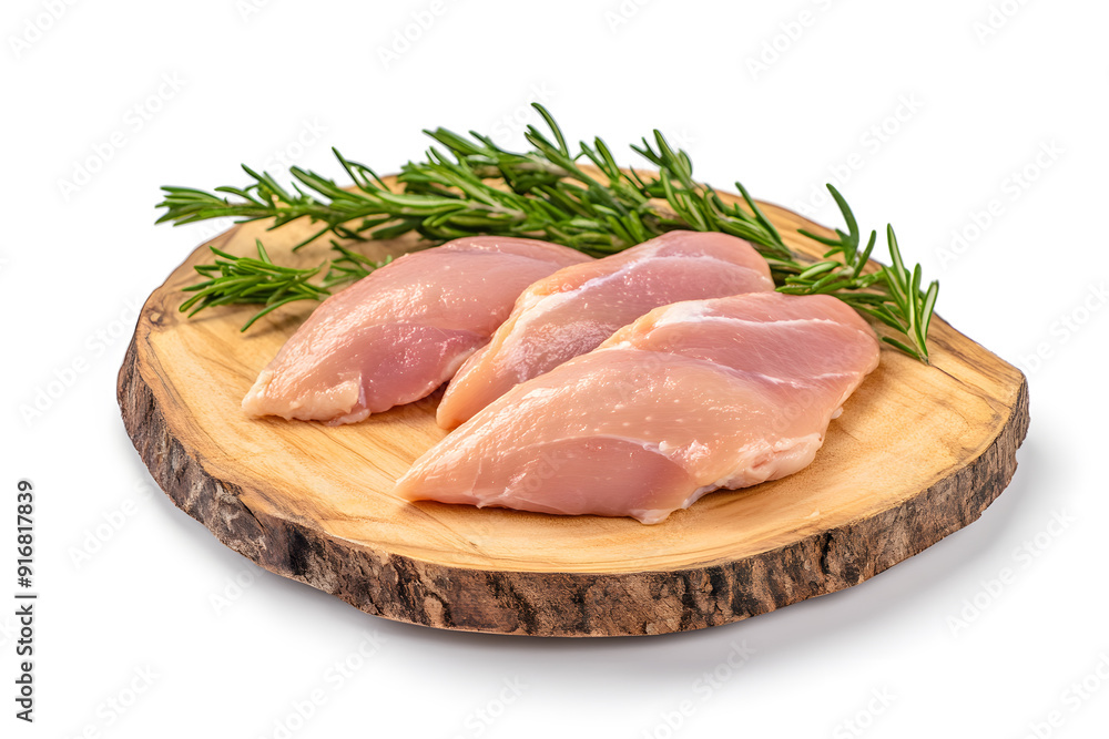 Raw chicken meat on a wooden board commercial advertising photo Raw chicken meat on a wooden board commercial advertising photo