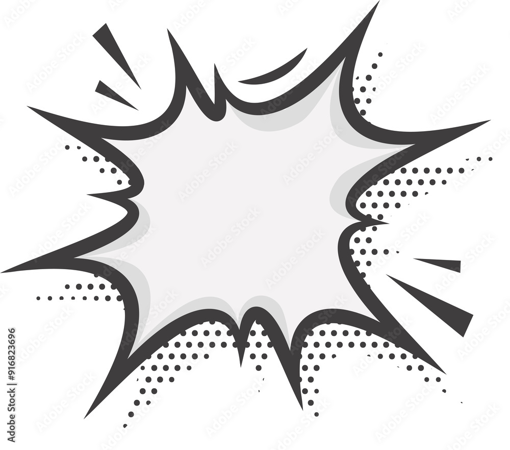 Manga speech bubble. Comic text frame with pop art halftone dotted effect. Balloon chat shape for dialog. Cloud for shock shout and scream action messages. Irregular cartoon decoration Manga speech bubble. Comic text frame with pop art halftone dotted effect. Balloon chat shape for dialog. Cloud for shock shout and scream action messages. Irregular cartoon decoration