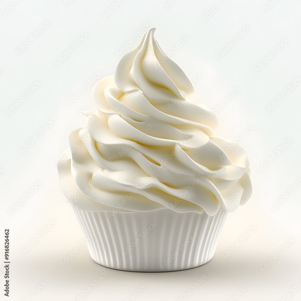 White Whipped cream isolated on white background White Whipped cream isolated on white background