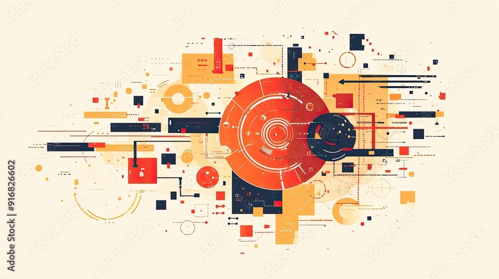 Obraz premium minimalist presentation backgrounds for a technology and data infused