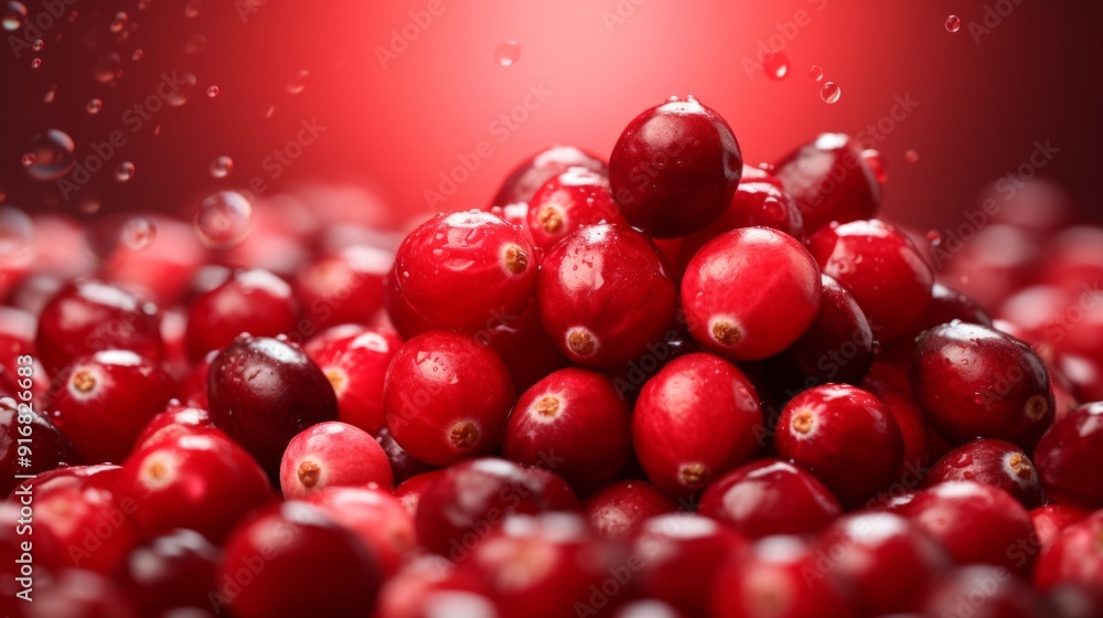 Lots of fresh cranberries. ai generated art image Lots of fresh cranberries. ai generated art image