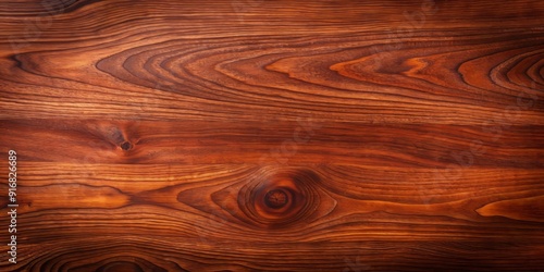 Richly grained, dark reddish-brown cherry wood desktop texture background featuring subtle wood knots and natural pattern variations.